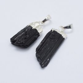 Кулон с натуральным турмалином, 30-39x12-16x6-10 мм, 1 шт.