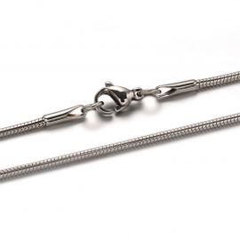 Stainless steel 304 chain with carbine clasp, 1.5 mm, 1 pcs