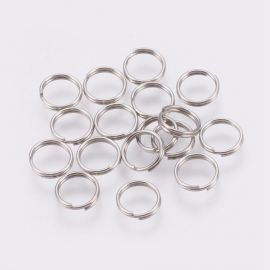 Stainless steel 304 double jump rings, 7x0.6 mm, 30 pcs., 1 bag