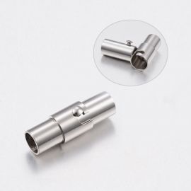 Stainless steel 304 magnetic clasp with additional locking, 18x6.5 mm, 2 pcs MD2103
