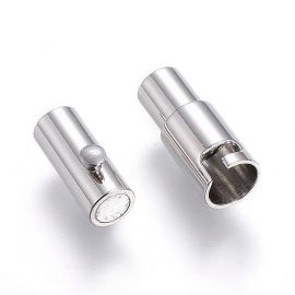 Stainless steel 304 magnetic clasp with additional locking, 16x5 mm, 2 pcs MD2104