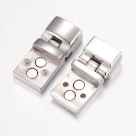 Stainless steel 304 magnetic clasp with additional locking, 42x13x8 mm, 1 pcs