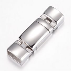 Stainless steel 304 magnetic clasp with additional locking, 42x13x8 mm, 1 pcs MD2114