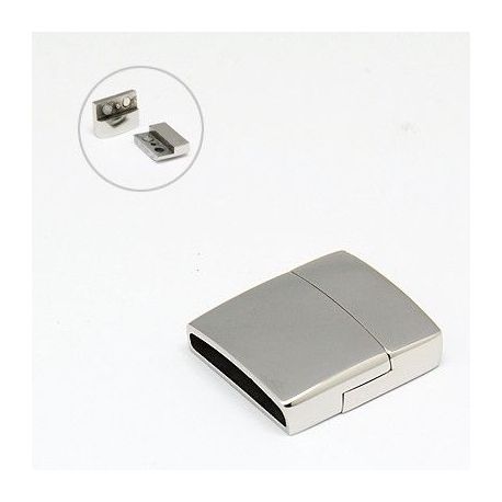 Stainless steel 304 magnetic clasp with additional locking, 23x21x6 mm, 1 pcs MD2115