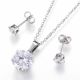 Edelstahl 304 Set - Kette mit Anhänger + Ohrringe mit Zirkoniumauge, 10 mm, 1 Set MD2071