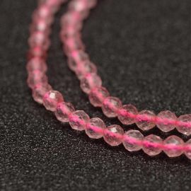 Natural beads of cherry quartz, 2 mm, 1 strand 