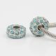 Spacer bead with rhinestones, 14x7 mm, 2 pcs., 1 bag II0444