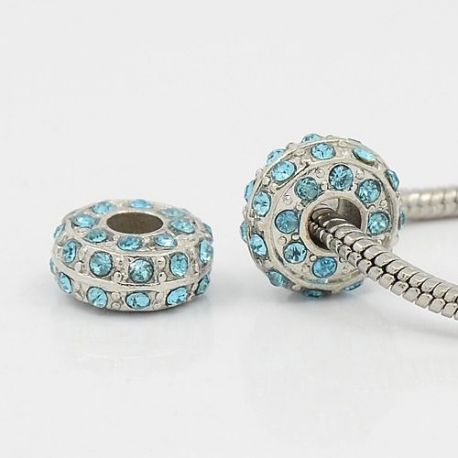 Attāluma krellīte ar rhinestones, 14x7 mm, 2 gab., 1 soma II0444