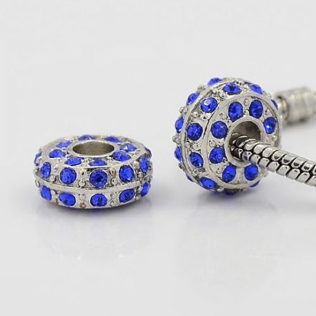 Attāluma krellīte ar rhinestones, 14x7 mm, 2 gab., 1 soma II0446
