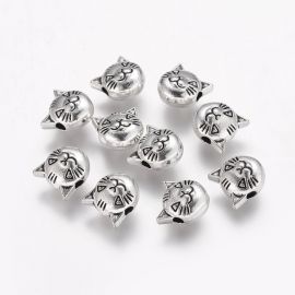 Spacer "Kitten Smiley", 8x8x5 mm, 1 tk