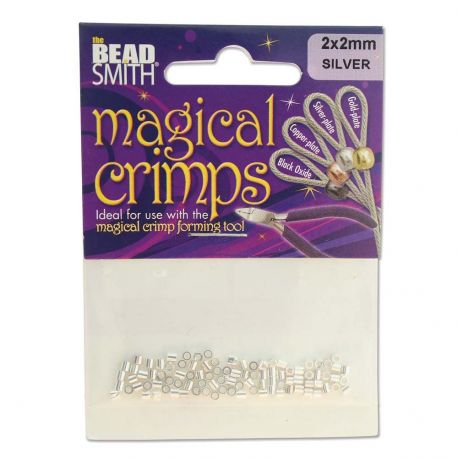 Silberdruckclips Magical 2x2 mm ~ 100 Stk. 1 Beutel MD2126
