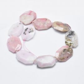 Natural Pink Opal Beads - Pendants 31-36x24-26x2-3 mm 1 pcs