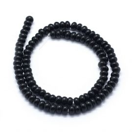 Synthetic Black Stone Beads 6x4 mm 1 strand 