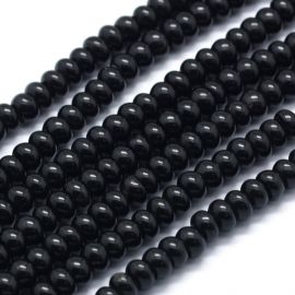 Synthetic Black Stone Beads 6x4 mm 1 strand 