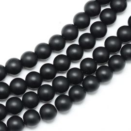 Black Stone Beads 8-9 mm 1 strand 