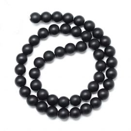 Black Stone Beads 8-9 mm 1 strand 