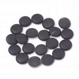 Natural Black Stone Beads 19-20x6-7 mm 4 pcs. 1 bag