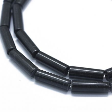 Natural Black Stone Beads 11-15x3.5-4.5 mm 1 strand AK1636