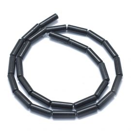 Natural Black Stone Beads 11-15x3.5-4.5 mm 1 strand 