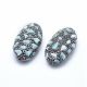 Natural Larimar beads - pendants with rhinestones 45-47x25-27x13-16 mm 1 pcs AK1608