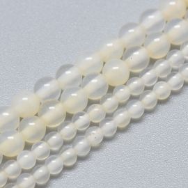 Natural Beads of White Chalcedon 3 mm 1 strand AK1609