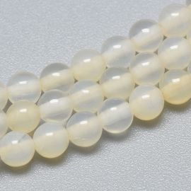 Natural Beads of White Chalcedon 3 mm 1 strand 