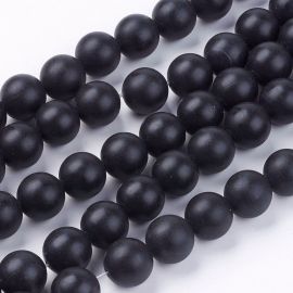 Black Stone Beads 12 mm 1 strand 