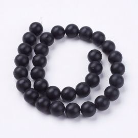Black Stone Beads 12 mm 1 strand 