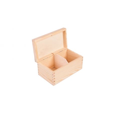 Medinė dėžutė arbatai 2 sk. 16x9x8 cm MED0006