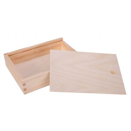 Wooden box with pull-out cap 24x18x5.5 cm MED0032