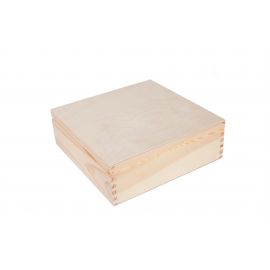 Medinė dėžutė arbatai 9 sk. 23x23x8 cm