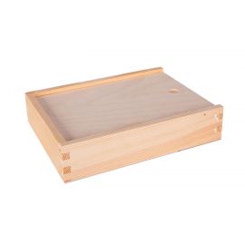 Medinė dėžutė su ištraukiamu dangteliu 24x18x5,5 cm