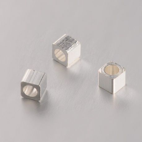 Žalvarinis intarpas "Kubas", 3x3x3 mm, 10 vnt., 1 maišelis II0434