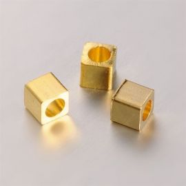 Messingist vaherõngas "Cube", 3x3x3 mm, 10 tk, 1 kott II0435