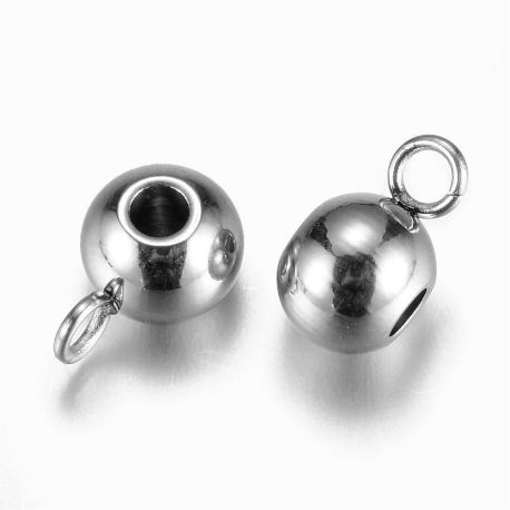 Stainless steel 304 pendant holder, 9x5x6 mm., 4 units. 1 bag MD1927