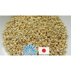 Бисер TOHO® Seed Beads PermaFinish - желтое золото оцинкованное TR-11-PF559 11/0 (2,2 мм) 10 г. TR-11-PF559