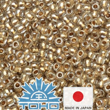 TOHO® Beser Gold-Lined Crystal 11/0 (2.2 mm) 10 g. TR-11-989