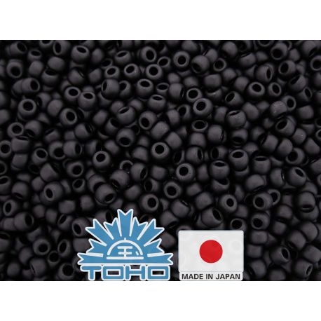 TOHO® Seed Beads Opaque-Frosted Jet TR-11-49F 11/0 (2,2 mm) 10 g. TR-11-49F