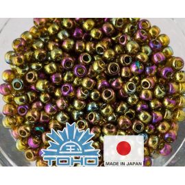 TOHO® sēklu krelles ar zelta spīdumu Dk Topaz TR-11-459 11/0 (2,2 mm) 10 g. TR-11-459
