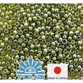 Бисер TOHO® Seed Beads Green Tea с золотым блеском TR-11-457 11/0 (2,2 мм) 10 г.