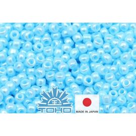 Бисер TOHO® Seed Beads Opaque-Lustered Pale Blue 11/0 (2,2 мм) 10 г. TR-11-124