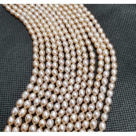 Natural Freshwater Pearls Class A 6-6.5x4 mm. ,1 strand GP0089