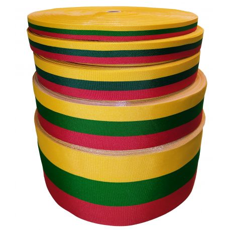 Leedu rahvuslik kolmevärviline lint 15 mm, 1 m. VV0206