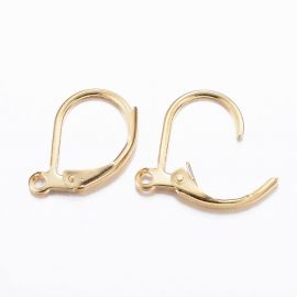 Stainless steel 304 earrings hooks 15.5x10x1.5 mm. 2 pairs, 1 bag
