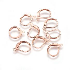 Stainless steel 304 earrings hooks 16x11,5x2 mm. 2 pairs, 1 bag