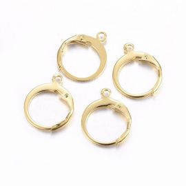 Edelstahl 304 Ohrringe Haken 14,5x12x2 mm. 2 Paare, 1 Beutel