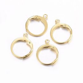 Stainless steel 304 earrings hooks 14.5x12x2 mm. 2 pairs, 1 bag