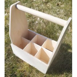 Wooden box with handle for beer 32x24,5x12 cm