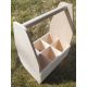 Wooden box with handle for beer 32x24,5x12 cm MED0038