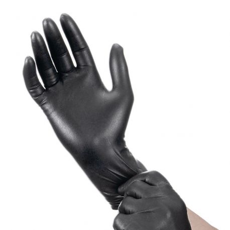Перчатки нитриловые одноразовые размер XL, черные - 5 пар